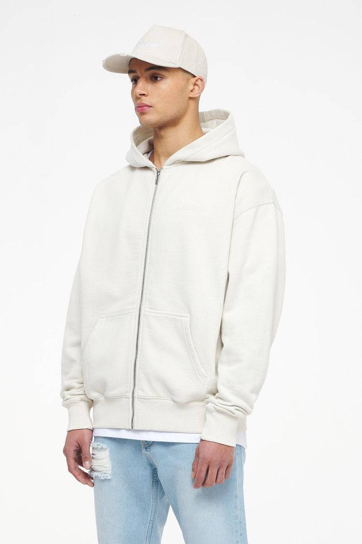 Pegador Colne Logo Oversized Sweat Jacket Vintage Washed Angels Cream Gum Fabrikpreis
