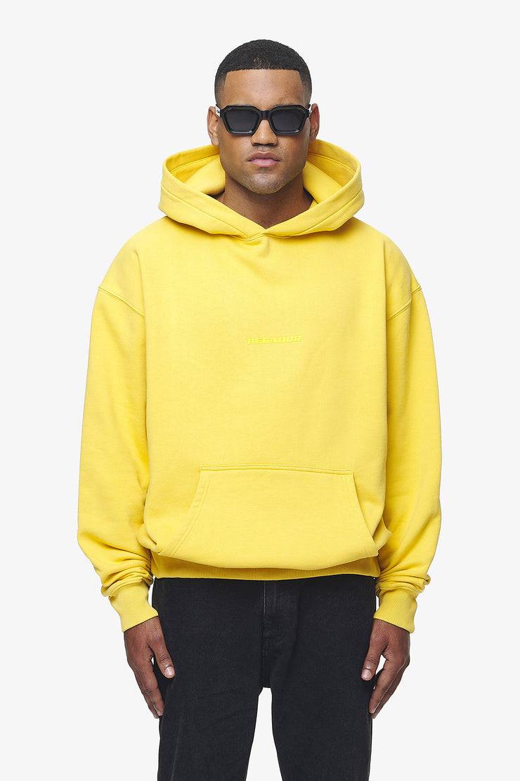 Pegador Colne Logo Oversized Hoodie Vintage Washed Solar Yellow Gum Sonderangebot