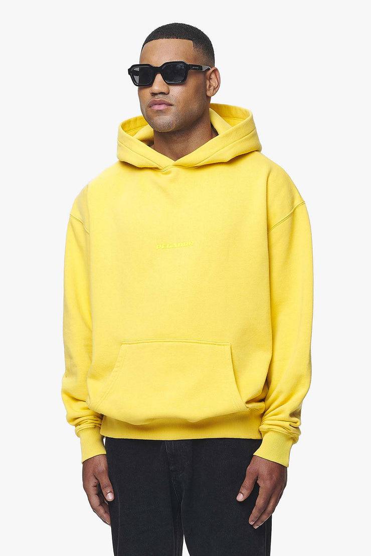 Pegador Colne Logo Oversized Hoodie Vintage Washed Solar Yellow Gum Sonderangebot