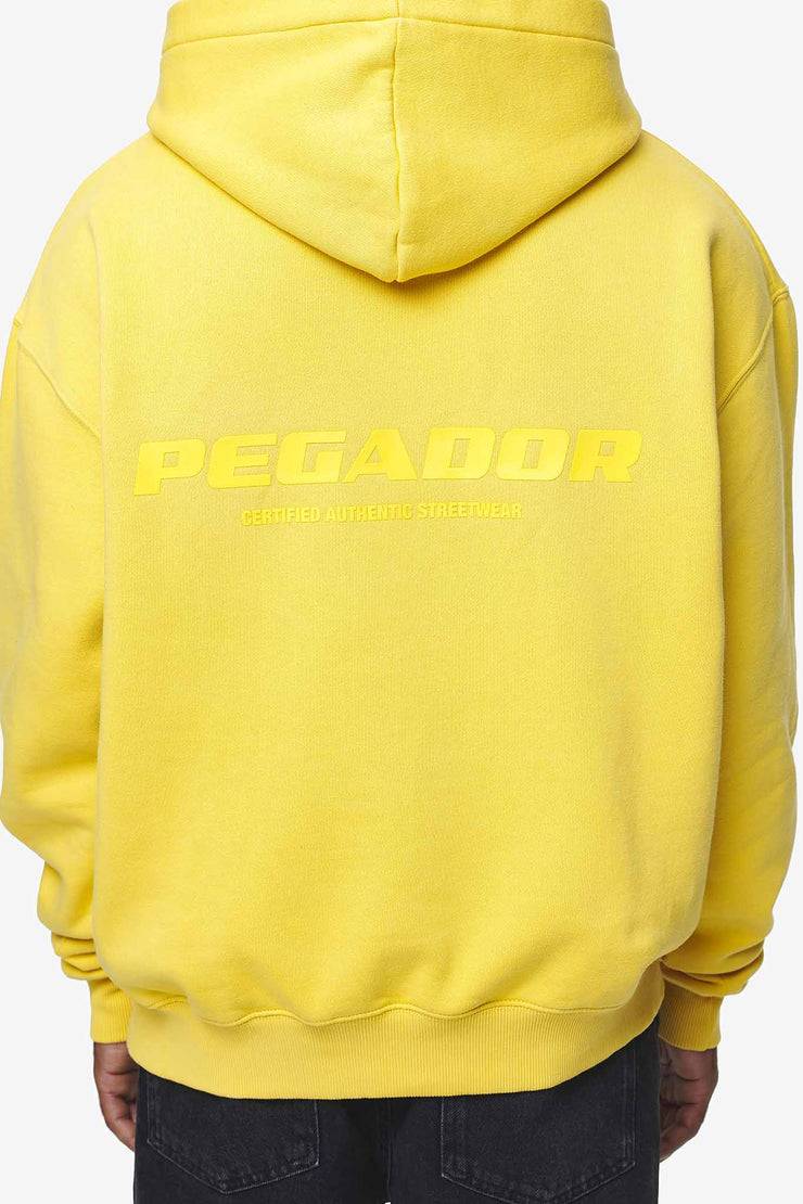 Pegador Colne Logo Oversized Hoodie Vintage Washed Solar Yellow Gum Sonderangebot