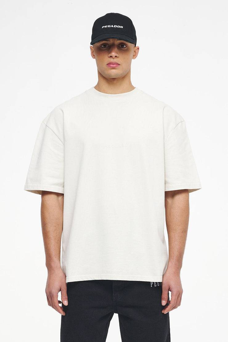 Pegador Colne Logo Oversized Tee Vintage Washed Angels Cream Gum Versandkostenfrei
