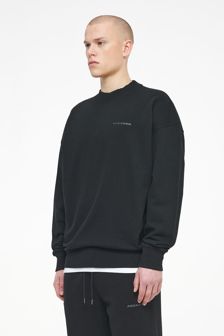Pegador Logo Oversized Sweater Vintage Washed Black Ink Gum Exklusivangebot