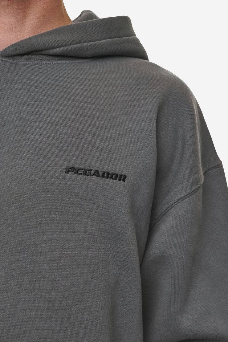 Pegador Logo Oversized Hoodie Washed Anthracite Osterangebot