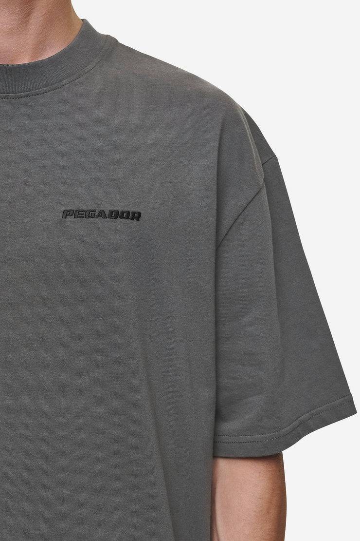Pegador Logo Oversized Tee Washed Anthracite Lagerräumung
