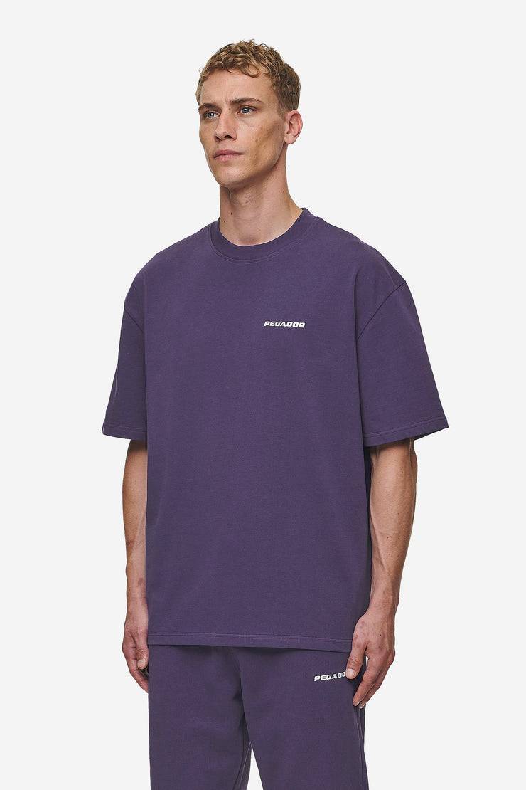 Pegador Logo Oversized Tee Washed Deep Purple Heißer Verkauf