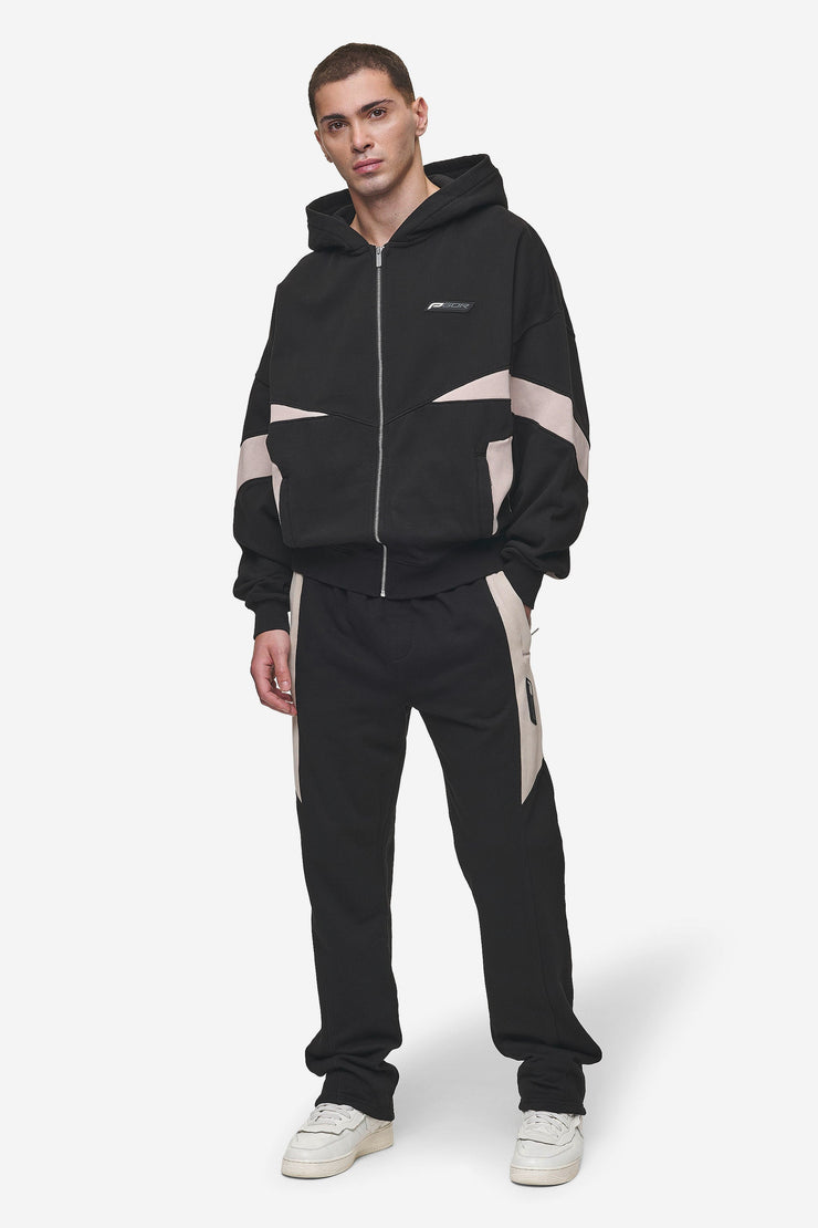 Pegador Aderno Wide Sweat Pants Washed Black Light Beige Neueste Mode