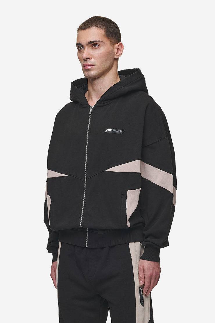 Pegador Aderno Boxy Sweat Jacket Washed Black Light Beige Online Outlet