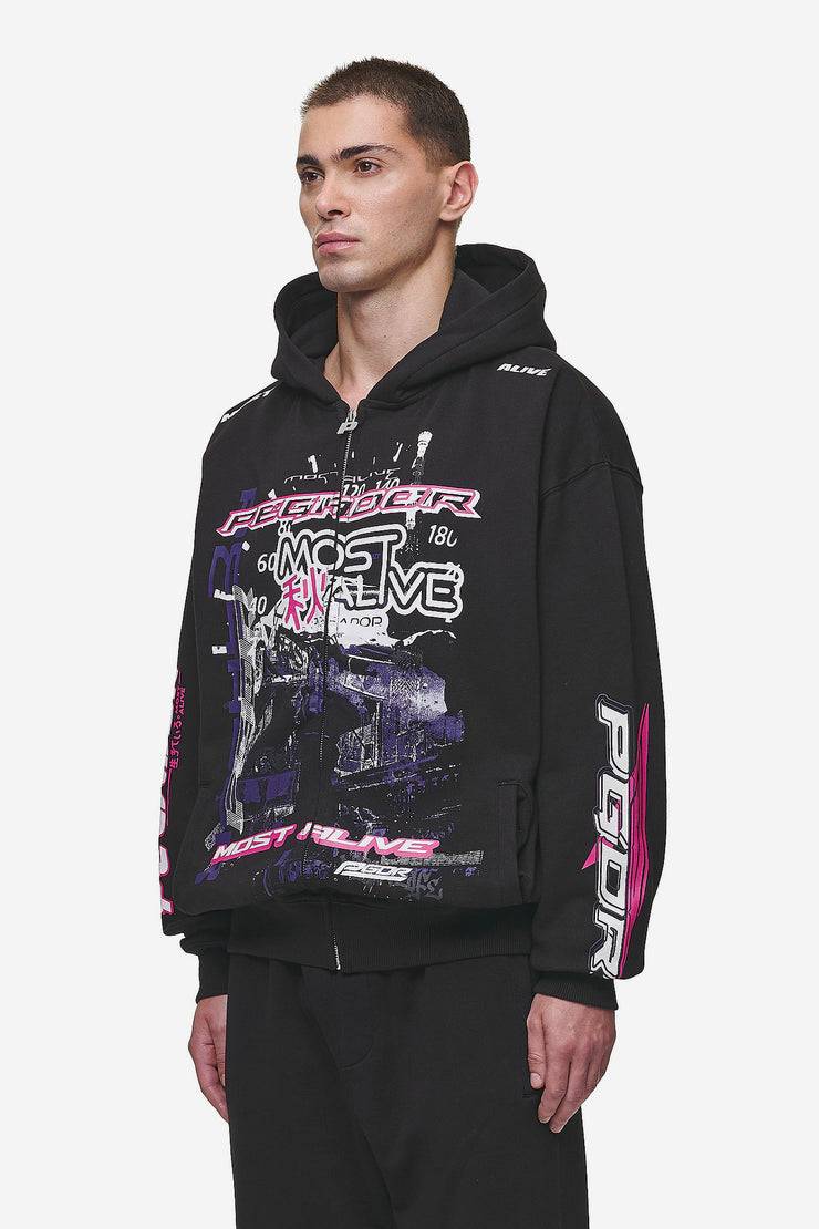 Pegador Saxon Oversized Sweat Jacket Washed Black Bestseller