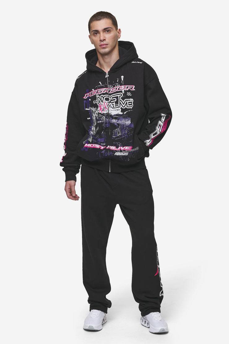 Pegador Saxon Oversized Sweat Jacket Washed Black Bestseller