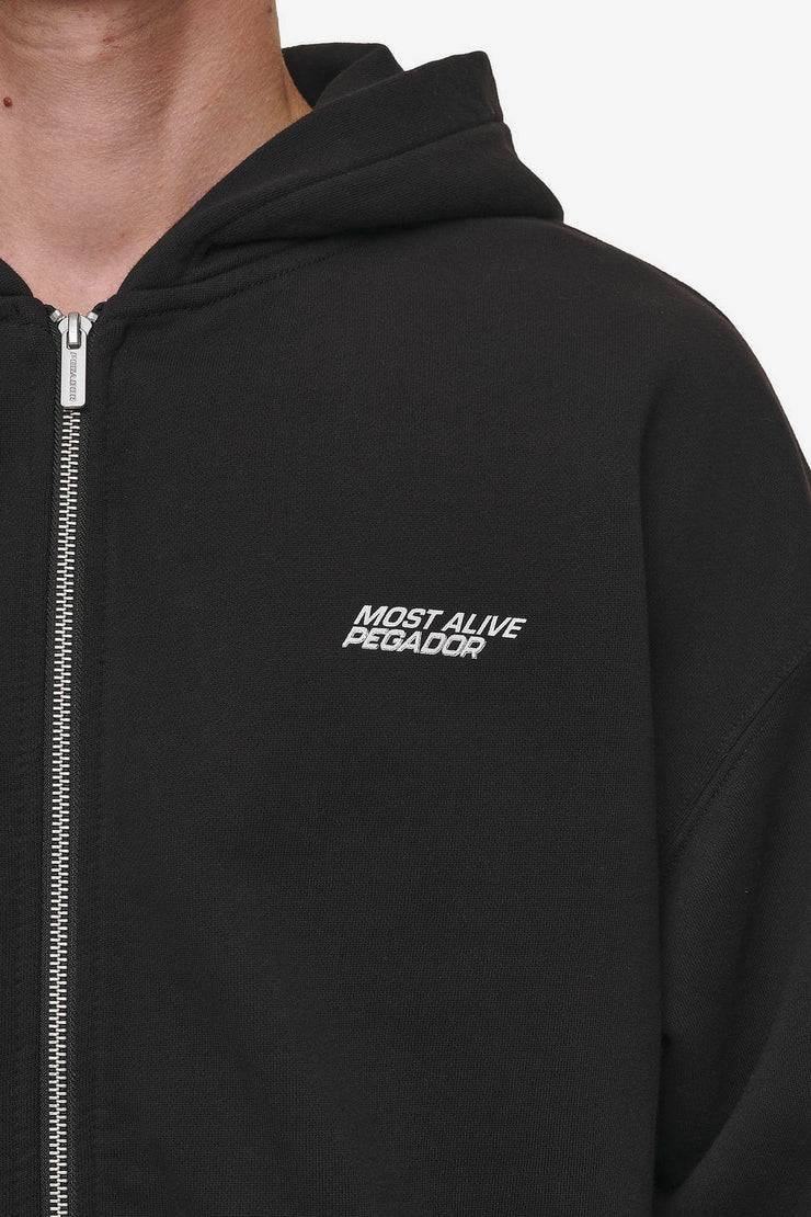 Pegador Clayton Oversized Sweat Jacket Washed Black Bis zu 50% Rabatt