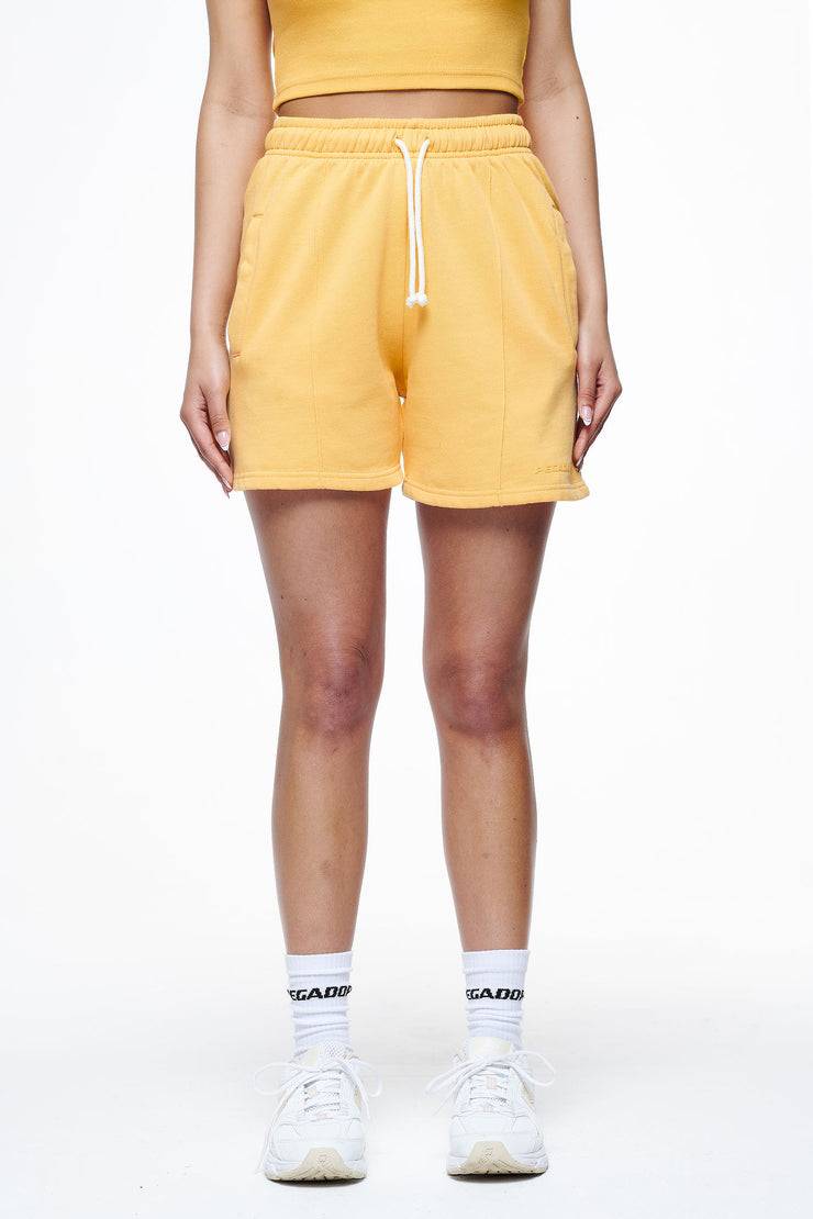 Pegador Umbria High Waisted Shorts Vintage Washed Golden Sun Gum Super Rabatt
