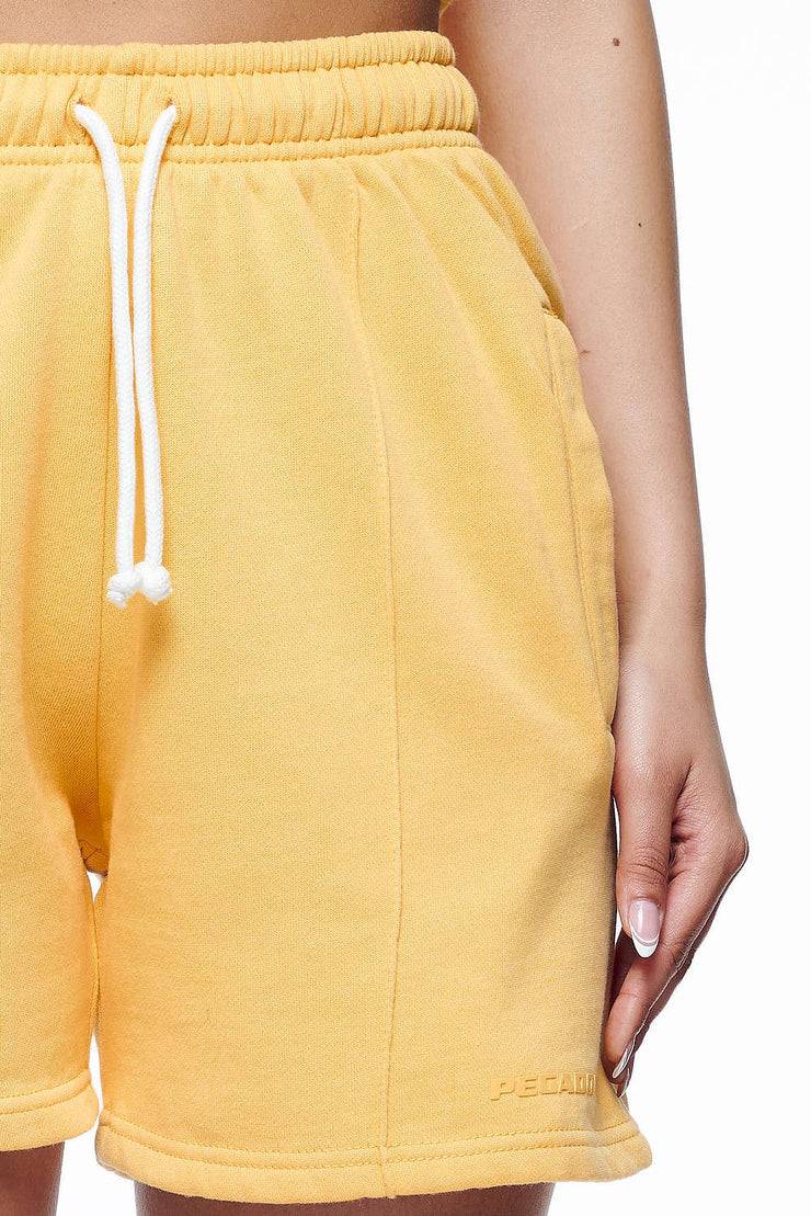 Pegador Umbria High Waisted Shorts Vintage Washed Golden Sun Gum Super Rabatt