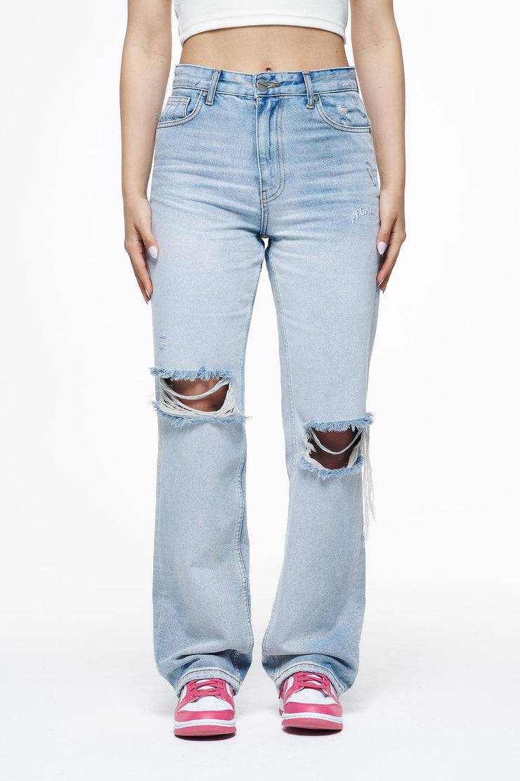 Pegador Soliera Distressed Wide Jeans Light Blue Clearance-Verkauf