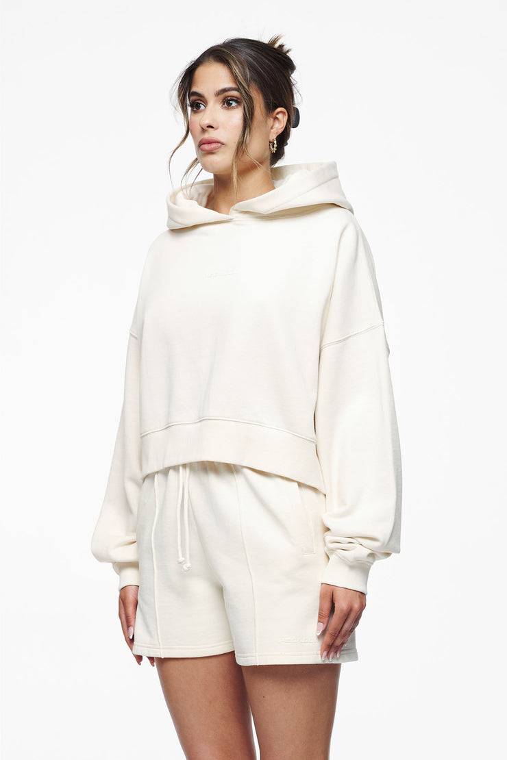 Pegador Salita Oversized Cropped Hoodie Vintage Washed Unbleached Gum Speichern exportieren