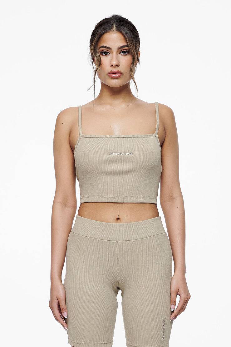 Pegador Ruby Rib Crop Top Vintage Washed Espresso 2025