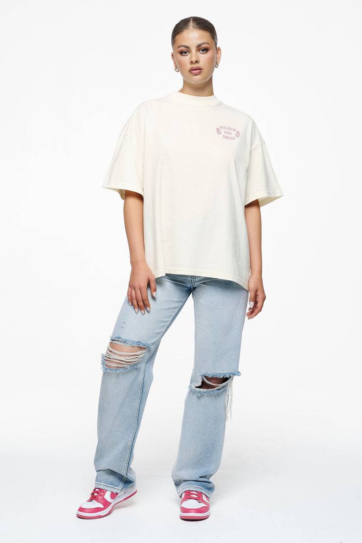 Pegador Roma Heavy Oversized Tee Vintage Washed Unbleached Outlet