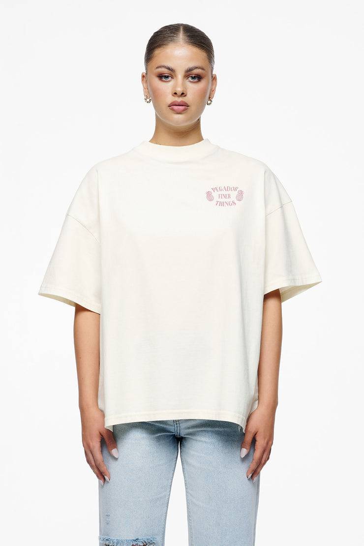 Pegador Roma Heavy Oversized Tee Vintage Washed Unbleached Outlet