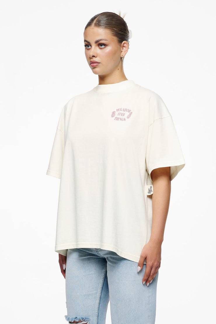 Pegador Roma Heavy Oversized Tee Vintage Washed Unbleached Outlet