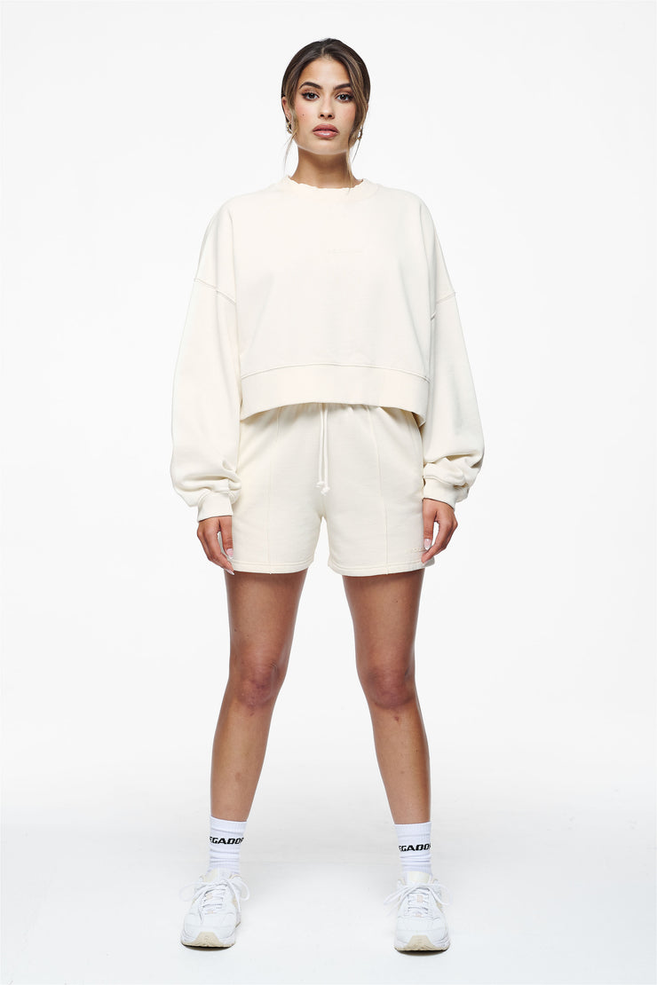 Pegador Londa Cropped Oversized Sweater Vintage Washed Unbleached Gum Hotsell