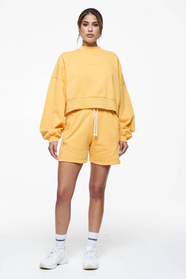 Pegador Londa Cropped Oversized Sweater Vintage Washed Golden Sun Gum im Angebot