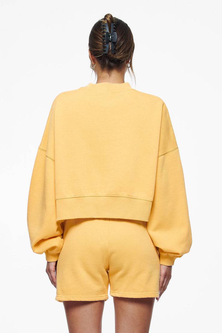 Pegador Londa Cropped Oversized Sweater Vintage Washed Golden Sun Gum im Angebot