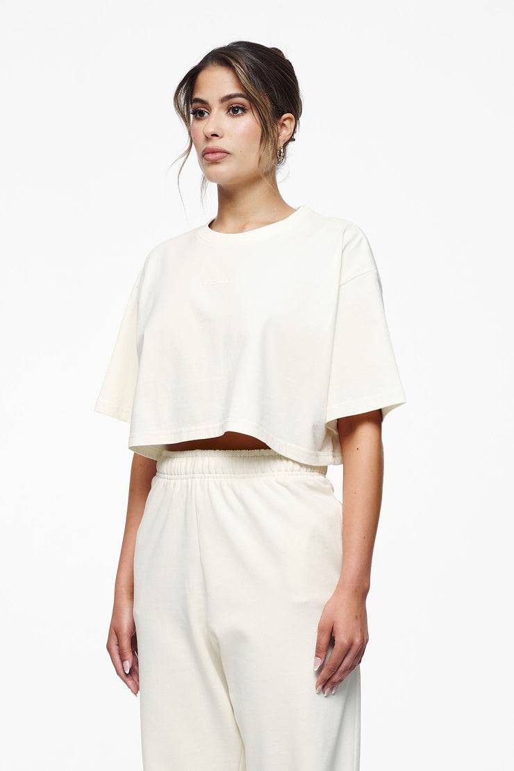 Pegador Layla Oversized Cropped Tee Vintage Washed Unbleached Gum Schlussverkauf