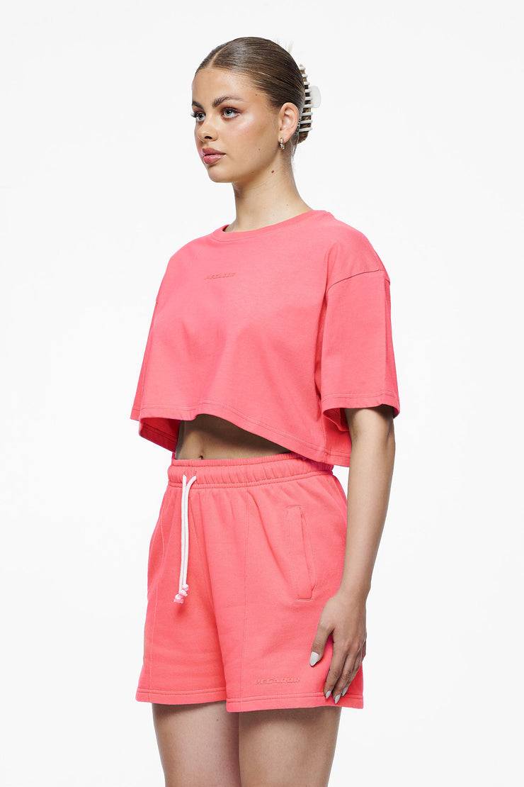 Pegador Layla Oversized Cropped Tee Vintage Washed Strawberry Gum Günstiger Verkauf