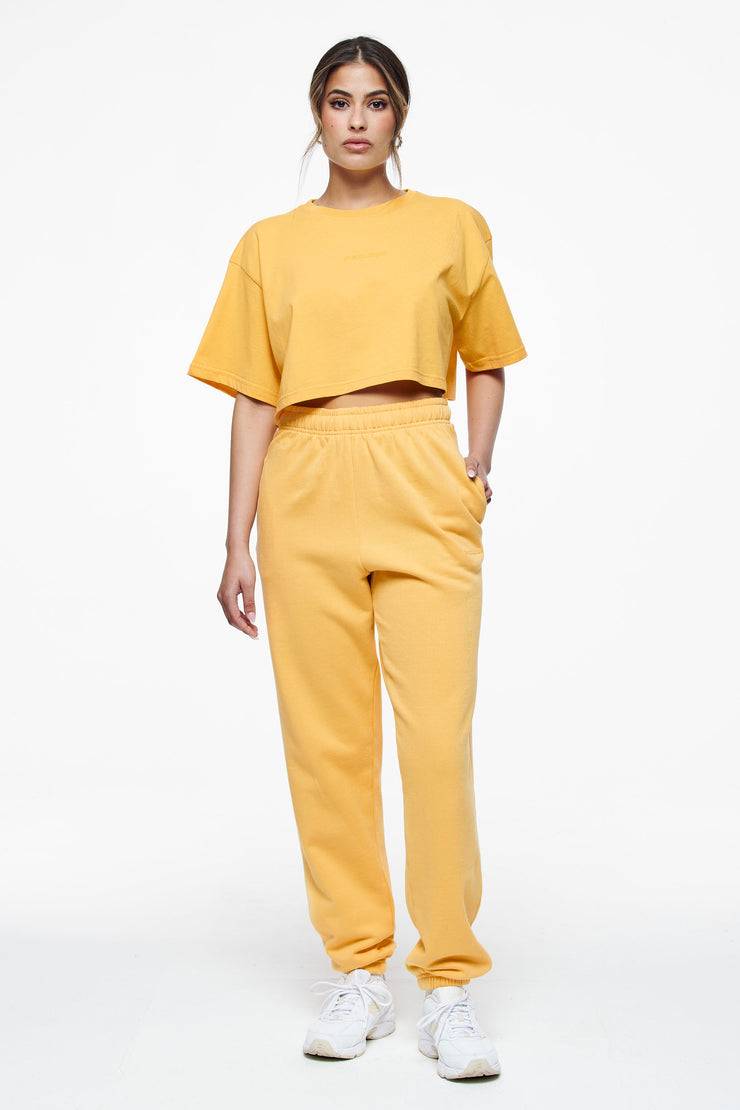 Pegador Layla Oversized Cropped Tee Vintage Washed Golden Sun Gum Fabrikverkauf