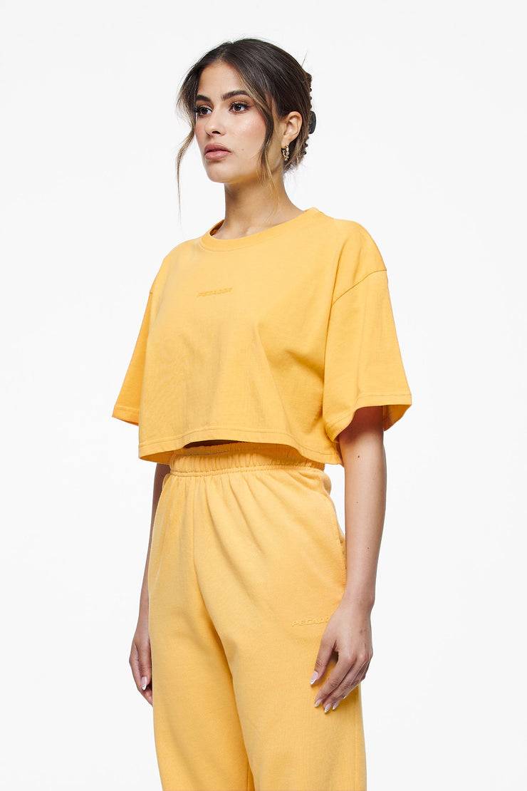 Pegador Layla Oversized Cropped Tee Vintage Washed Golden Sun Gum Fabrikverkauf