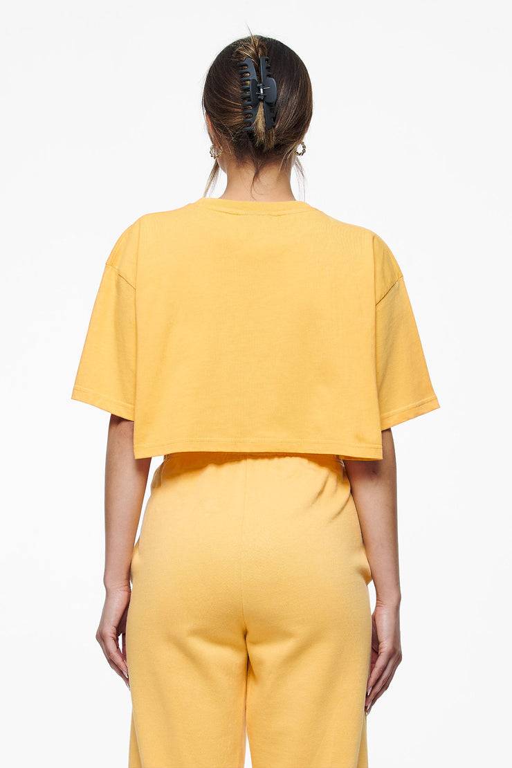 Pegador Layla Oversized Cropped Tee Vintage Washed Golden Sun Gum Fabrikverkauf
