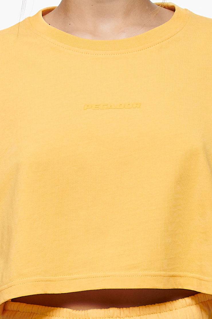 Pegador Layla Oversized Cropped Tee Vintage Washed Golden Sun Gum Fabrikverkauf