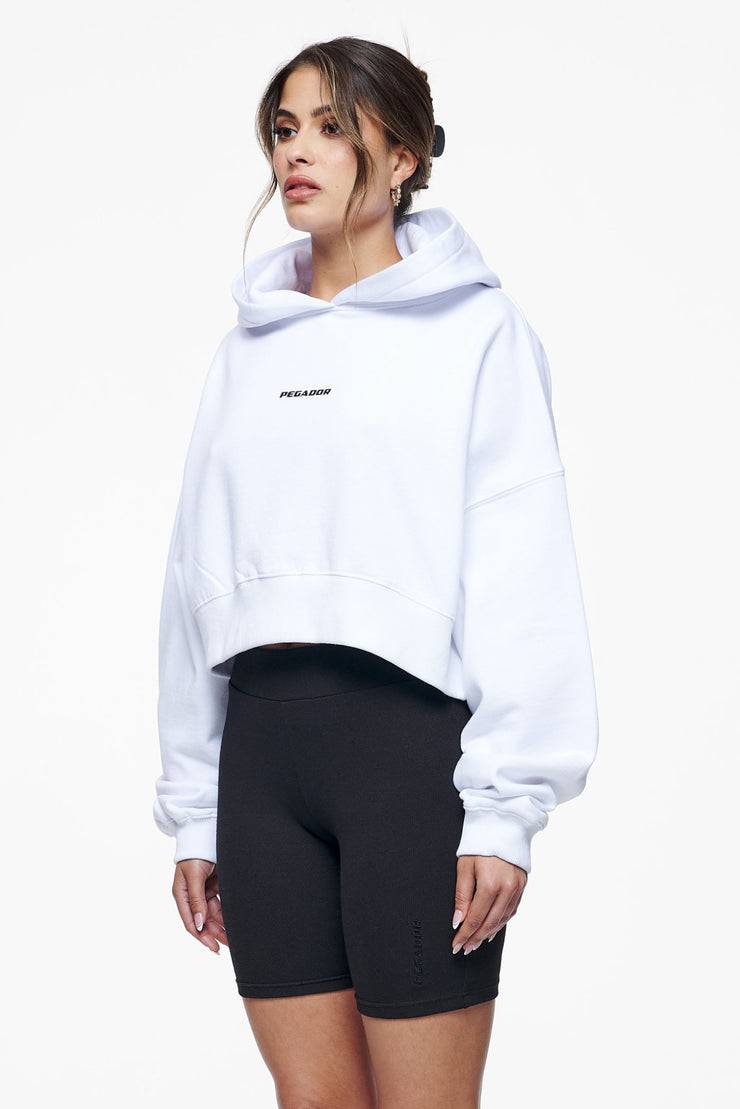Pegador Culla Logo Oversized Cropped Hoodie White Kostenloser Versand