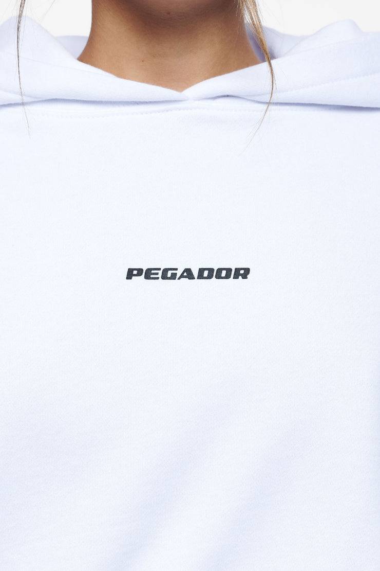 Pegador Culla Logo Oversized Cropped Hoodie White Kostenloser Versand