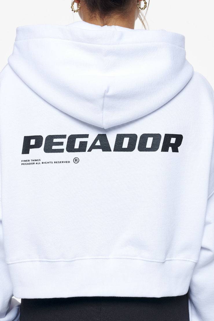 Pegador Culla Logo Oversized Cropped Hoodie White Kostenloser Versand
