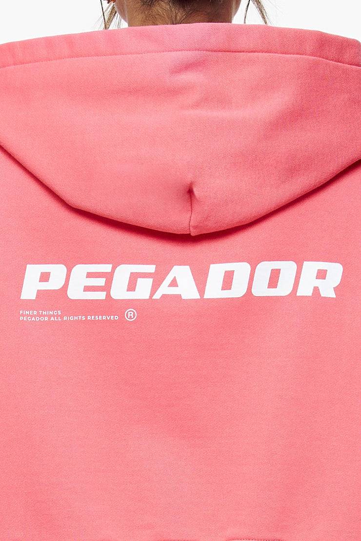 Pegador Culla Logo Oversized Cropped Hoodie Vintage Washed Strawberry Limitierter Zeitrabatt