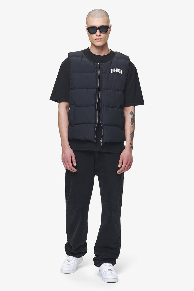 Pegador Aberdeen Round Neck Puffer Vest Black Ink Räumungsverkauf