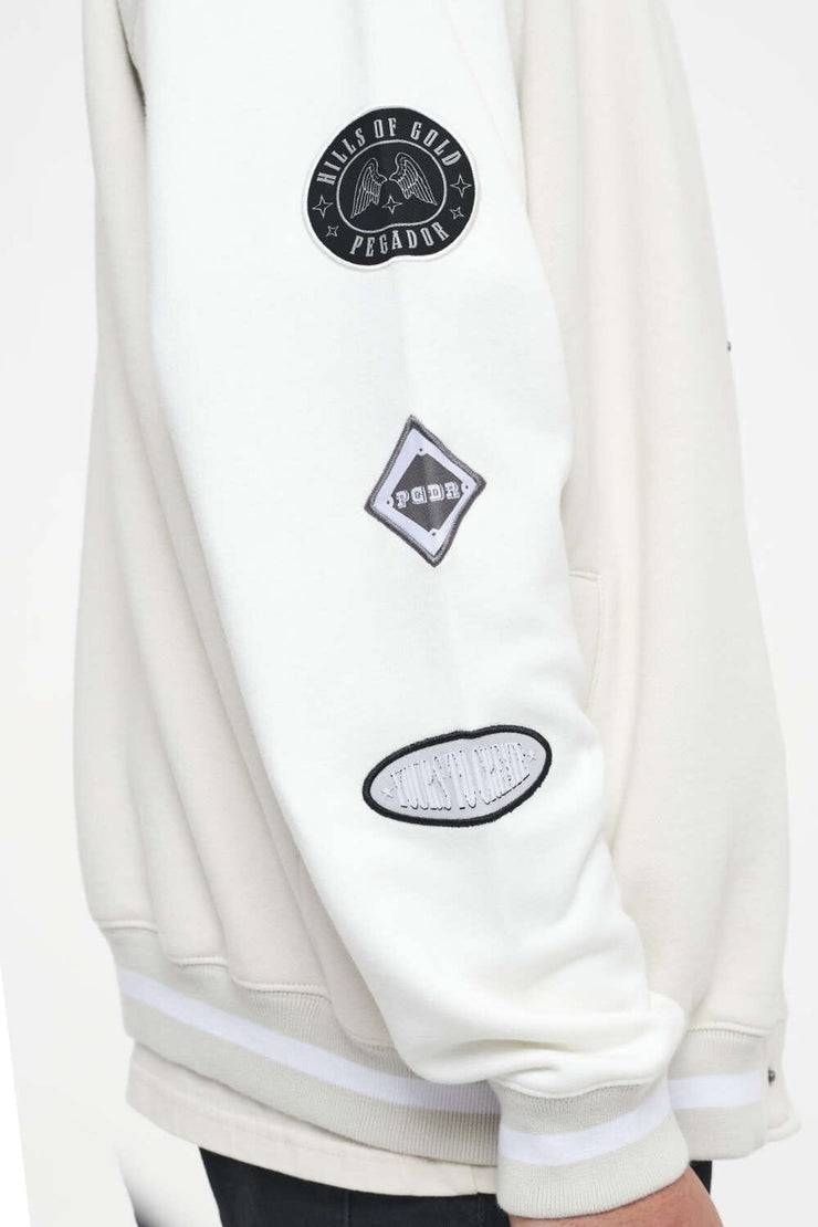 Pegador Yardley Varsity Jacket Washed Angels Cream Bright White Super Sparpreis