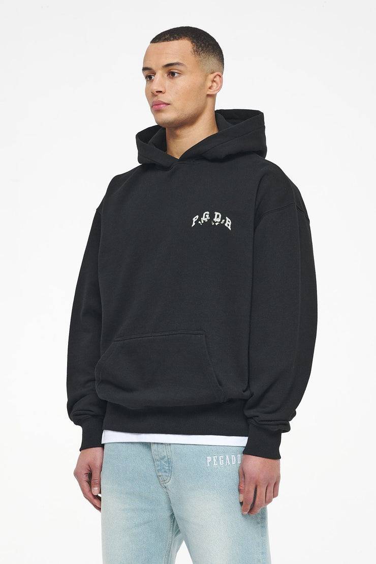 Pegador Reid Oversized Hoodie Vintage Washed Black Ink Begrenzte Freigabe