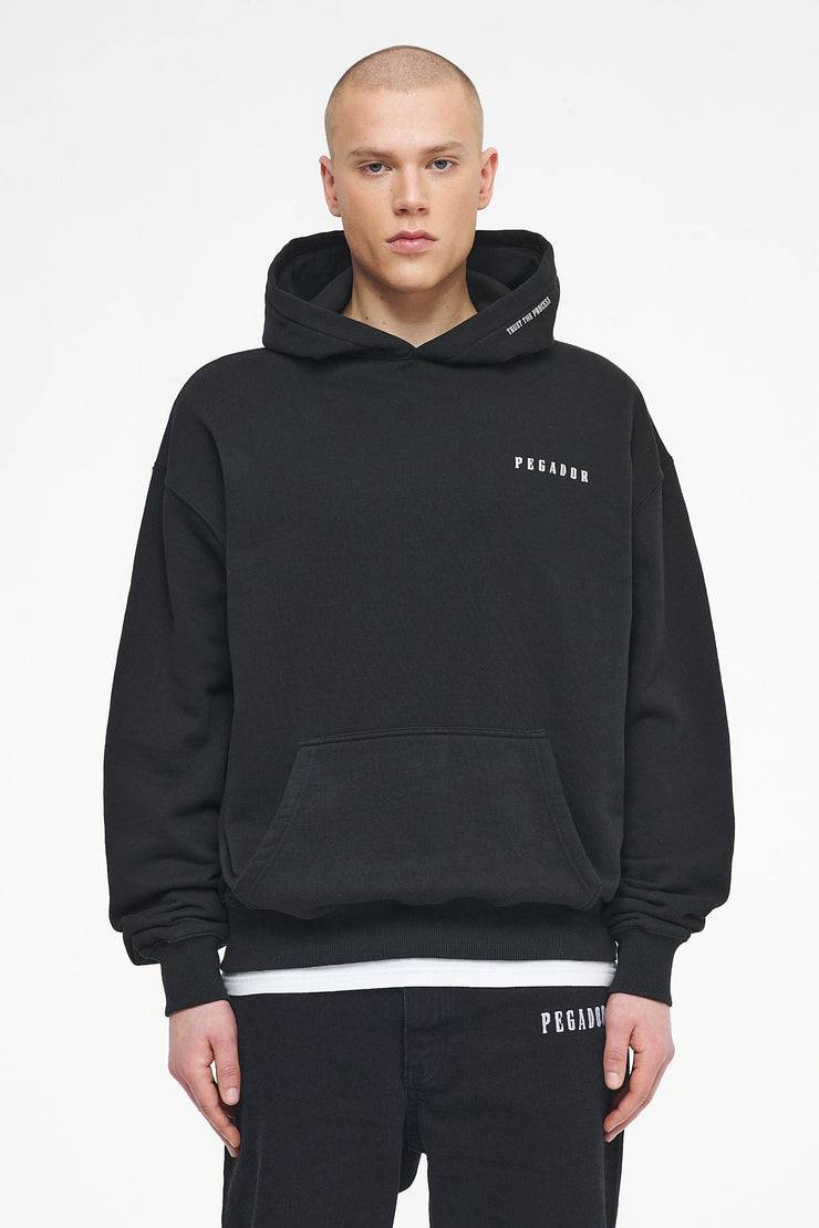 Pegador Dinmont Oversized Hoodie Vintage Washed Black Ink Letzte 2 Tage