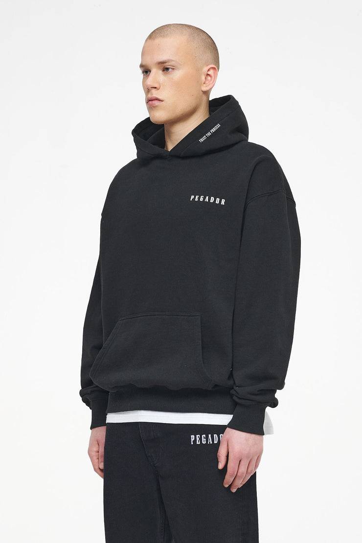 Pegador Dinmont Oversized Hoodie Vintage Washed Black Ink Letzte 2 Tage