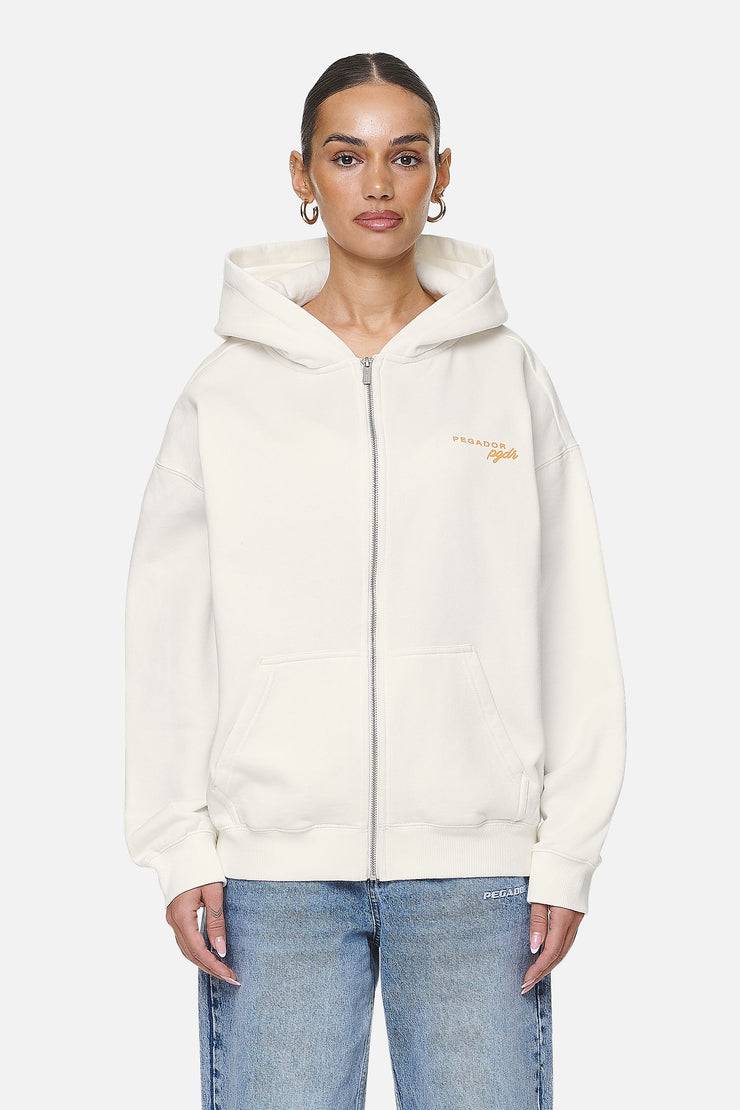 Pegador Berri Oversized Zip Hoodie Washed Coconut Milk Speichern exportieren