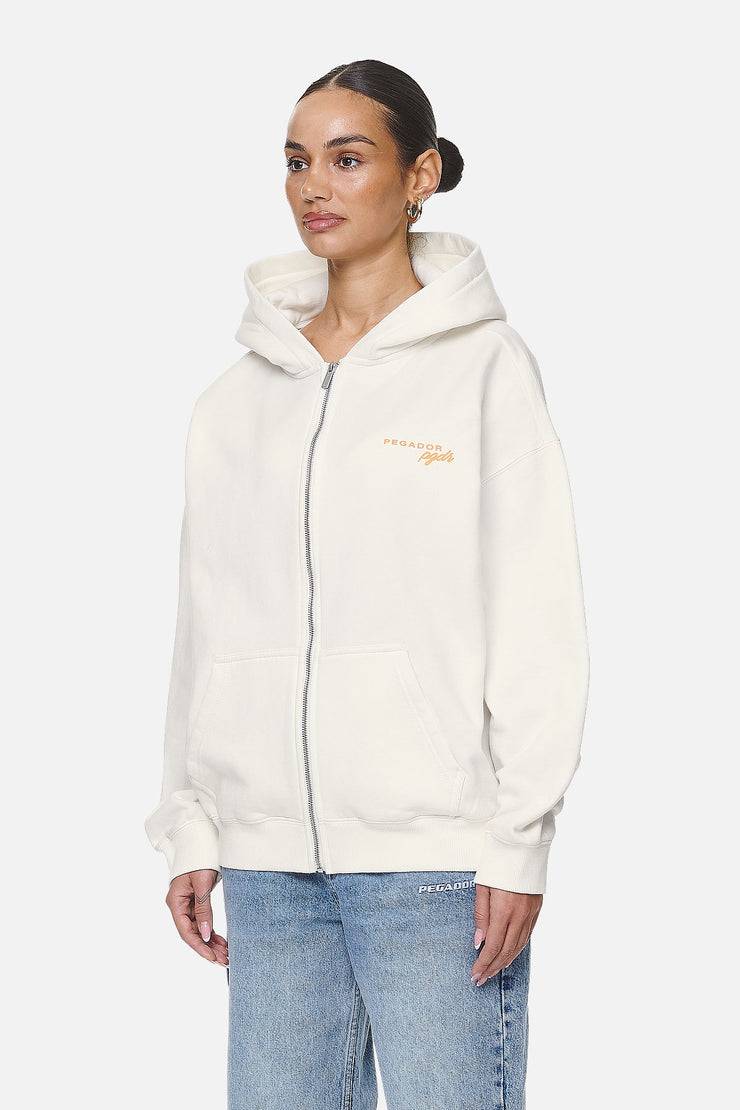 Pegador Berri Oversized Zip Hoodie Washed Coconut Milk Speichern exportieren