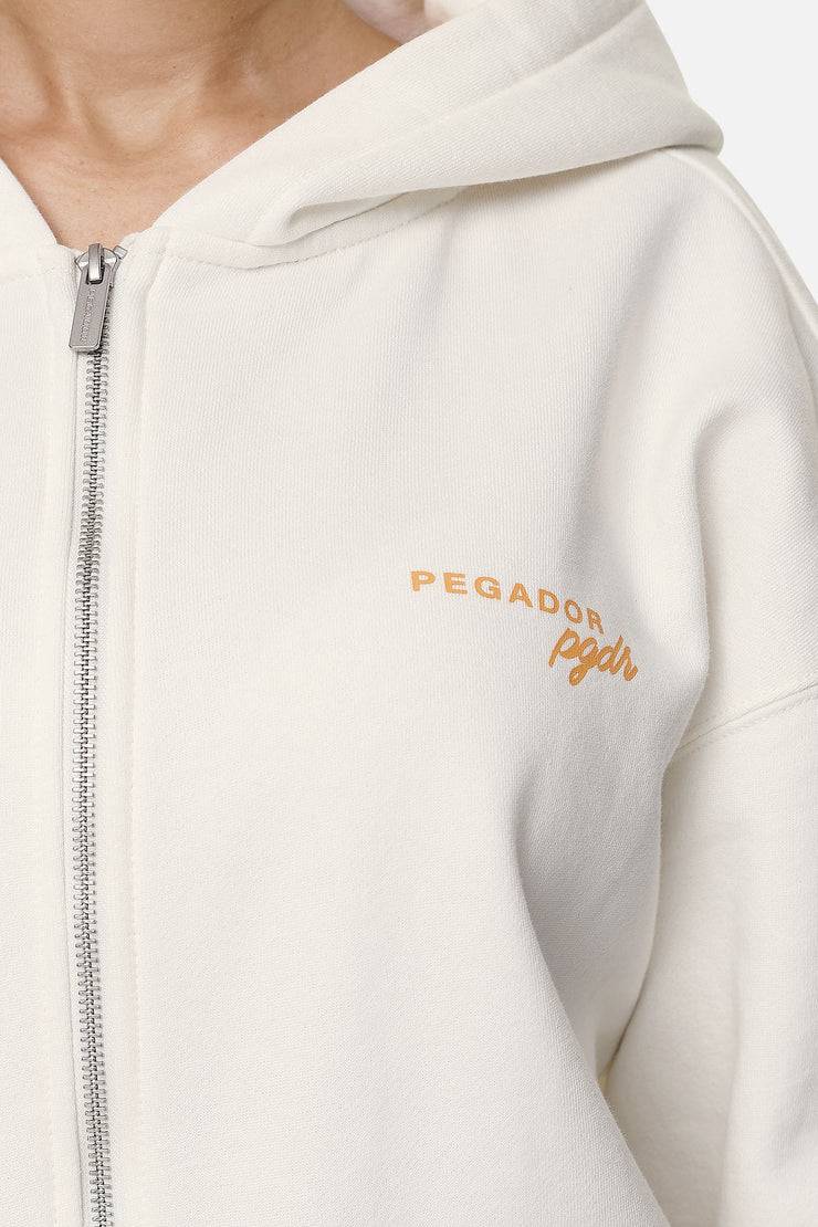 Pegador Berri Oversized Zip Hoodie Washed Coconut Milk Speichern exportieren