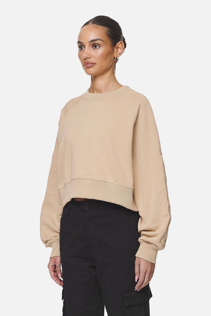 Pegador Kintore Cropped Oversized Raglan Sweater Washed Safari Sand 2025
