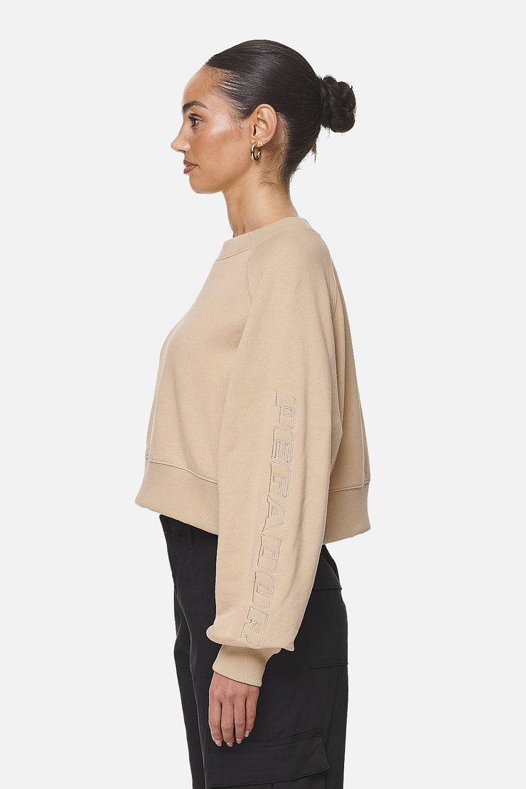 Pegador Kintore Cropped Oversized Raglan Sweater Washed Safari Sand 2025