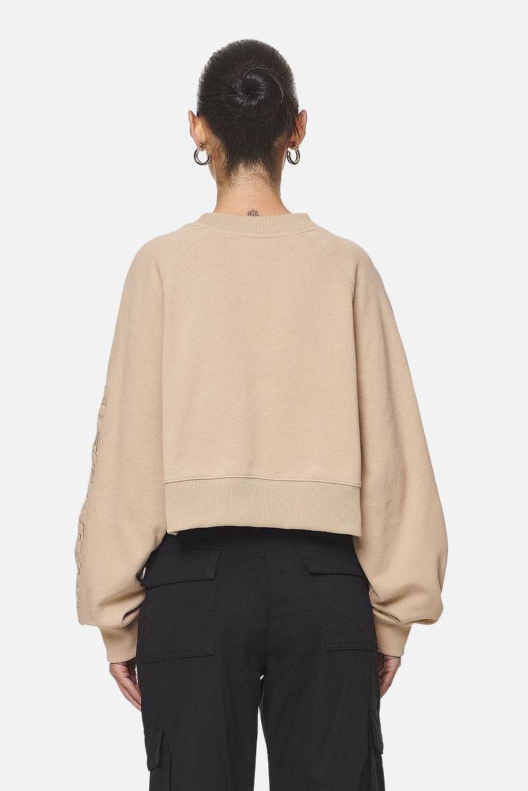 Pegador Kintore Cropped Oversized Raglan Sweater Washed Safari Sand 2025