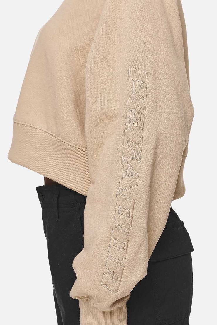 Pegador Kintore Cropped Oversized Raglan Sweater Washed Safari Sand 2025