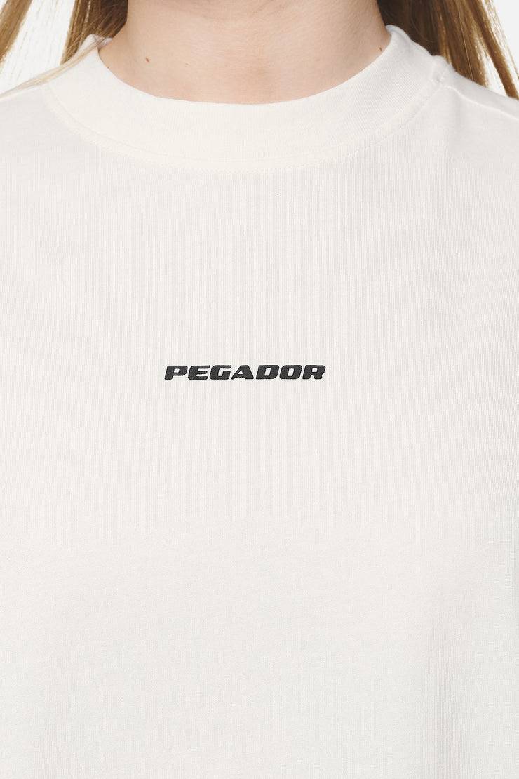 Pegador Arendal Logo Heavy Oversized Tee Washed Coconut Milk Black Outlet