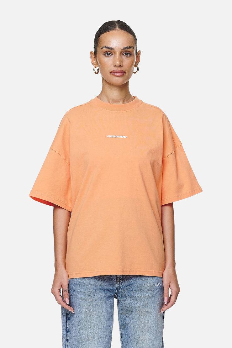 Pegador Arendal Logo Heavy Oversized Tee Washed Apricot White Auslauf