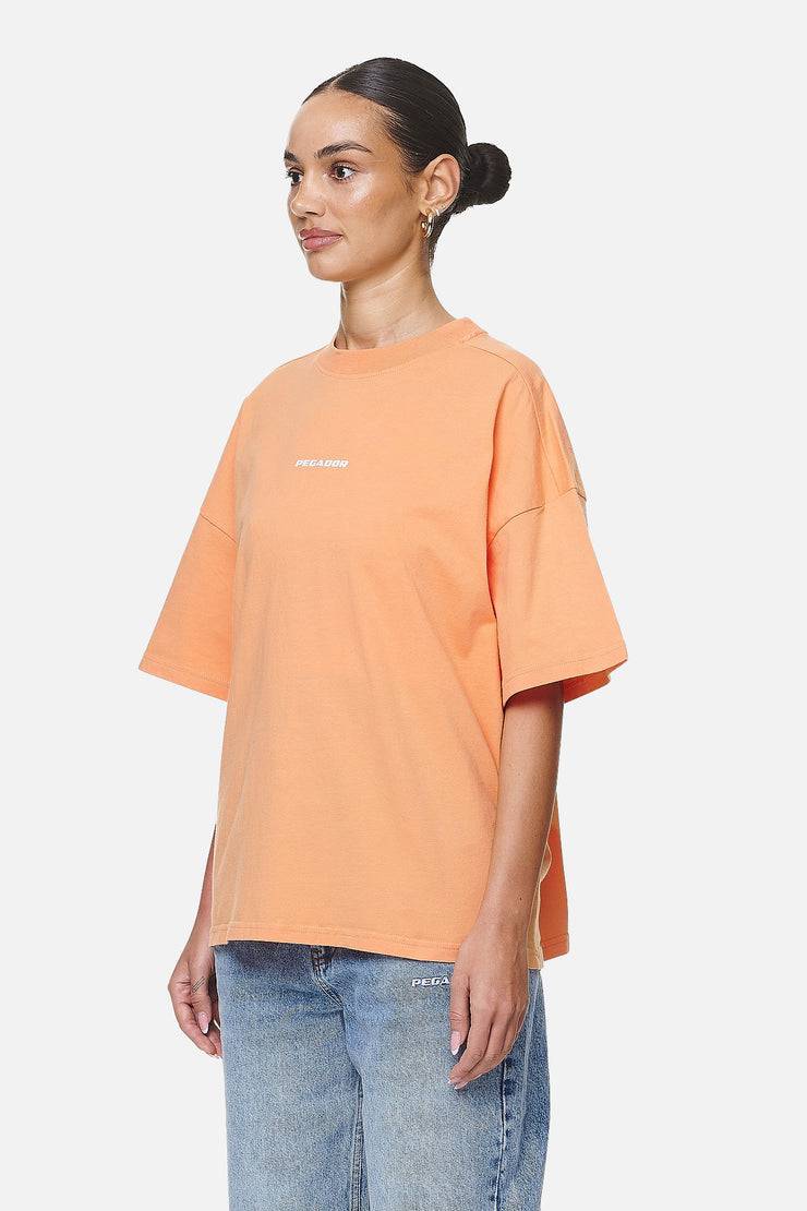 Pegador Arendal Logo Heavy Oversized Tee Washed Apricot White Auslauf